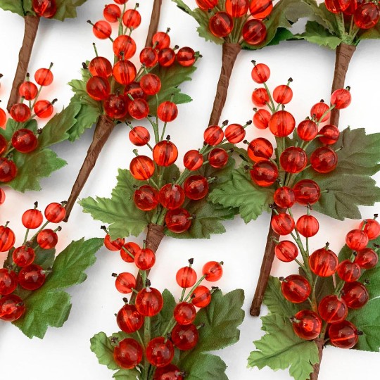 Red Currants Christmas Greenery Sprig